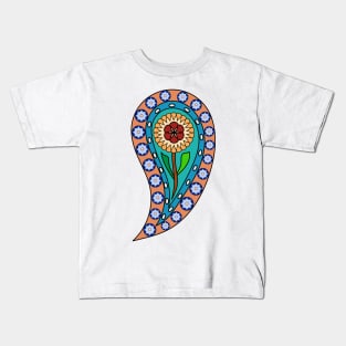 Traditional Persian Paisley (Bote Jeghe) Flower Kids T-Shirt